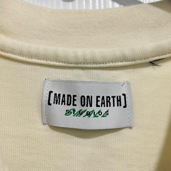 Made on Earth Studios rodeo cotton men's beige t-shirt- Size Small or XS - Picture 7 of 7